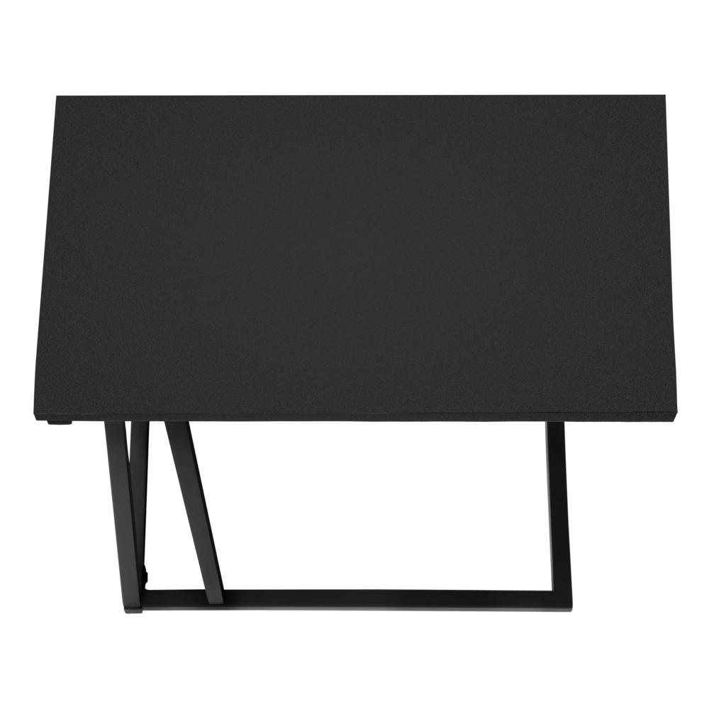 Accent Table, C-shaped, End, Side, Snack, Living Room, Bedroom, Black Laminate. Picture 5
