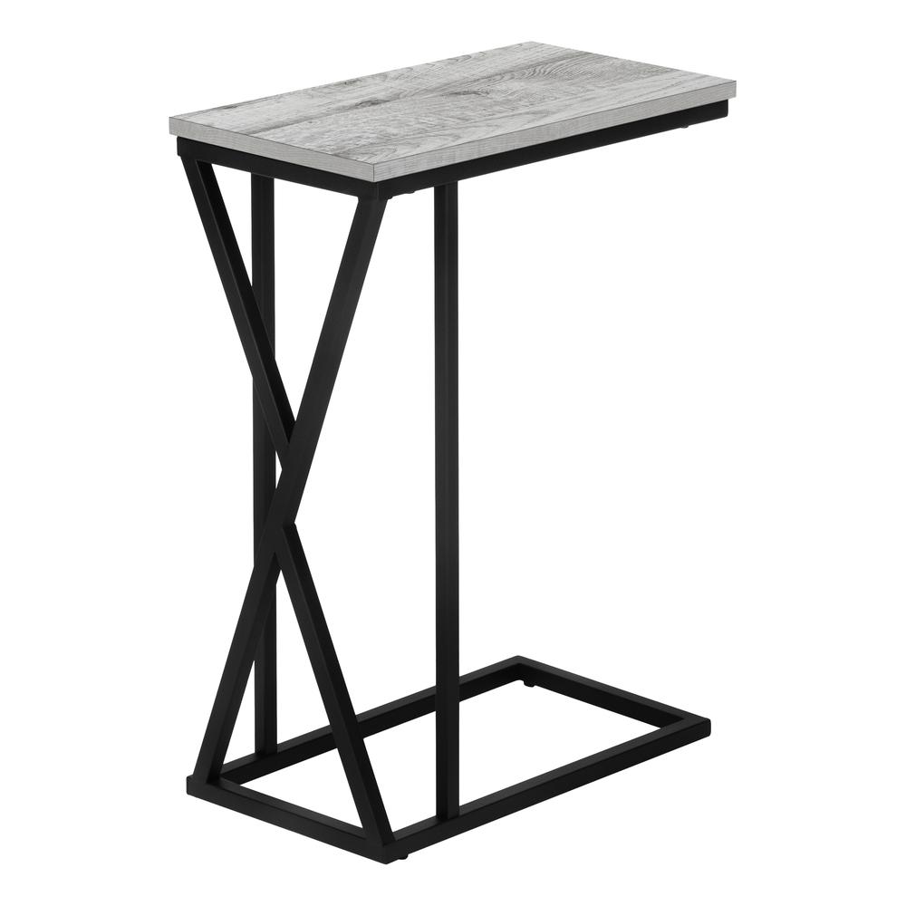 Accent Table, C-shaped, End, Side, Snack, Living Room, Bedroom, Grey Laminate. Picture 4