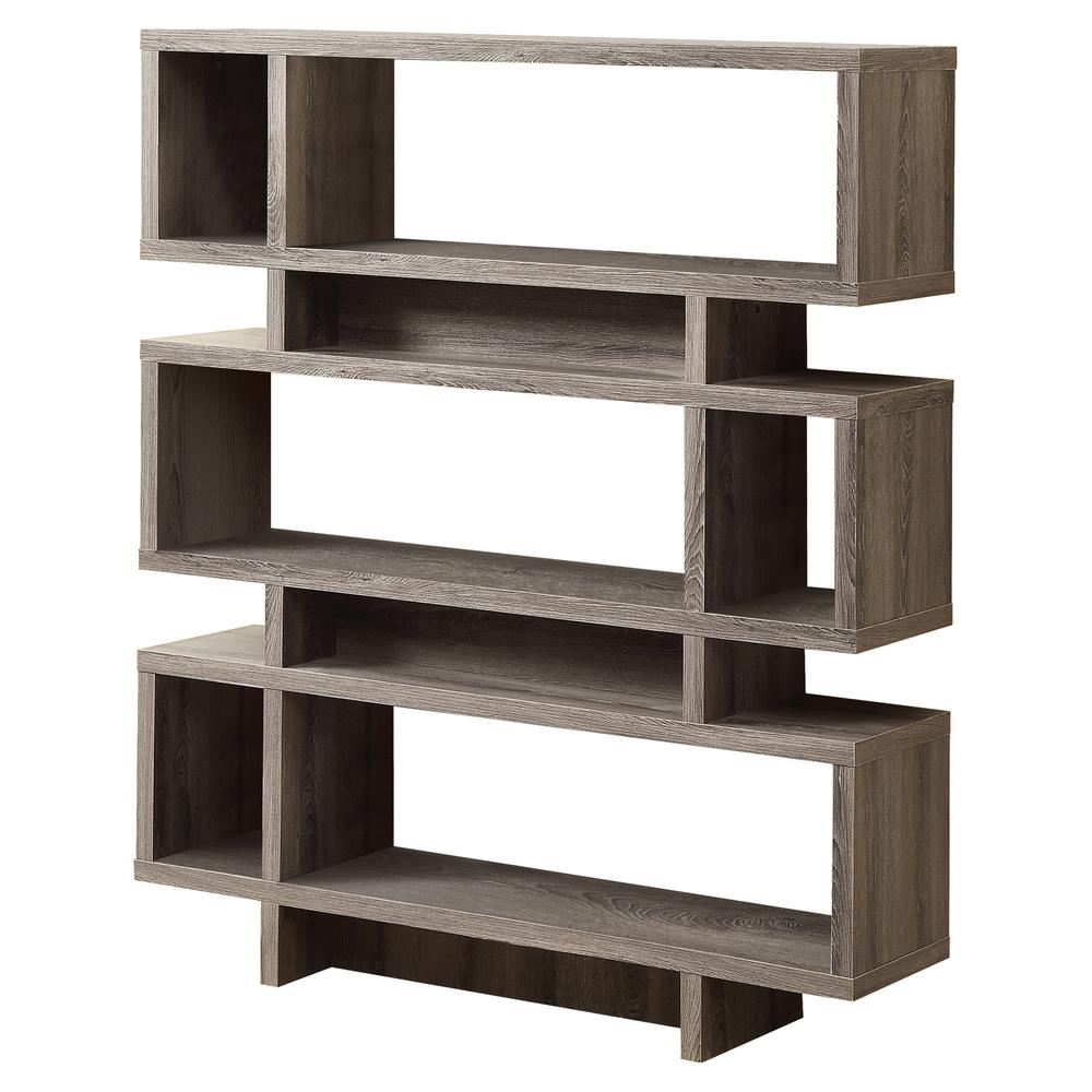 Bookshelf, Bookcase, Etagere, 4 Tier, 55H, Office, Bedroom, Brown Laminate. Picture 1
