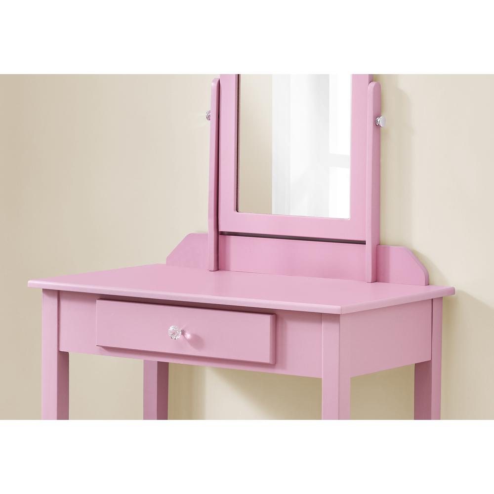 Vanity, Desk, Makeup Table, Organizer, Dressing Table, Bedroom, Pink Wood. Picture 3