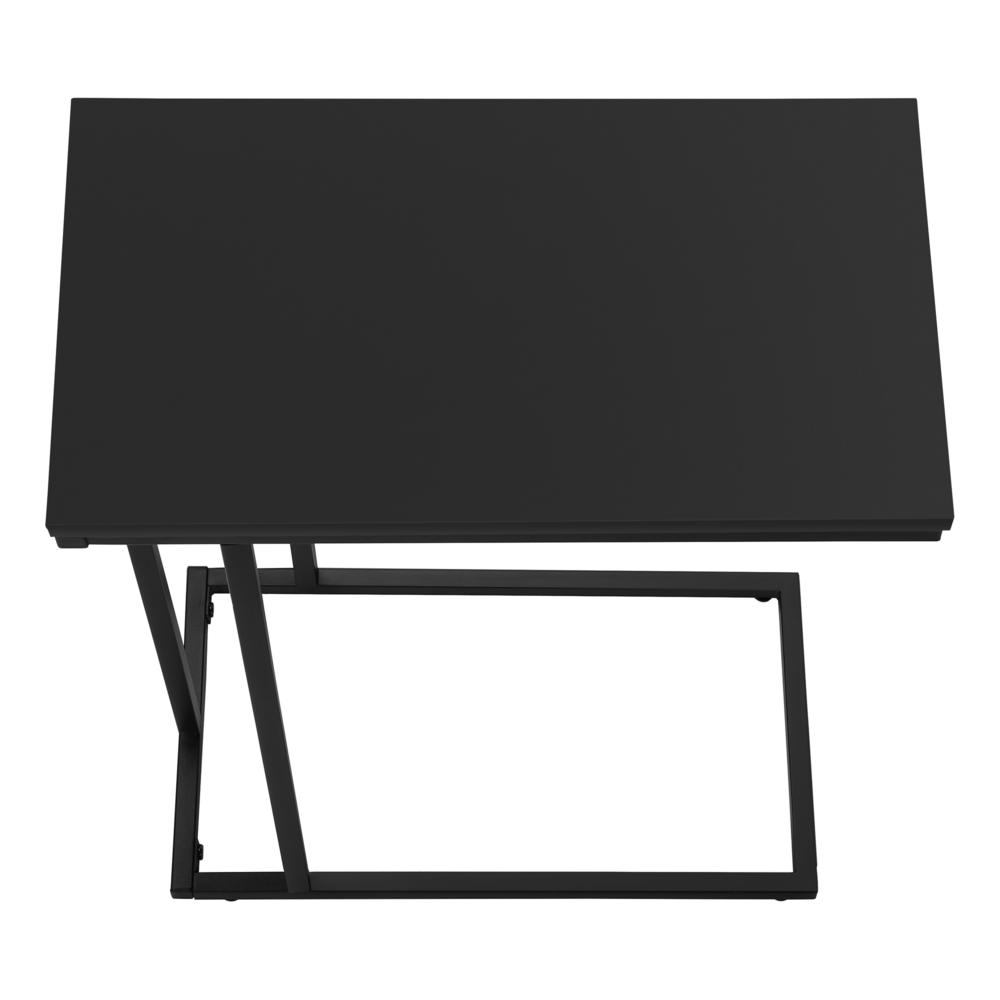 Accent Table, C-shaped, End, Side, Snack, Living Room, Bedroom, Black Laminate. Picture 5