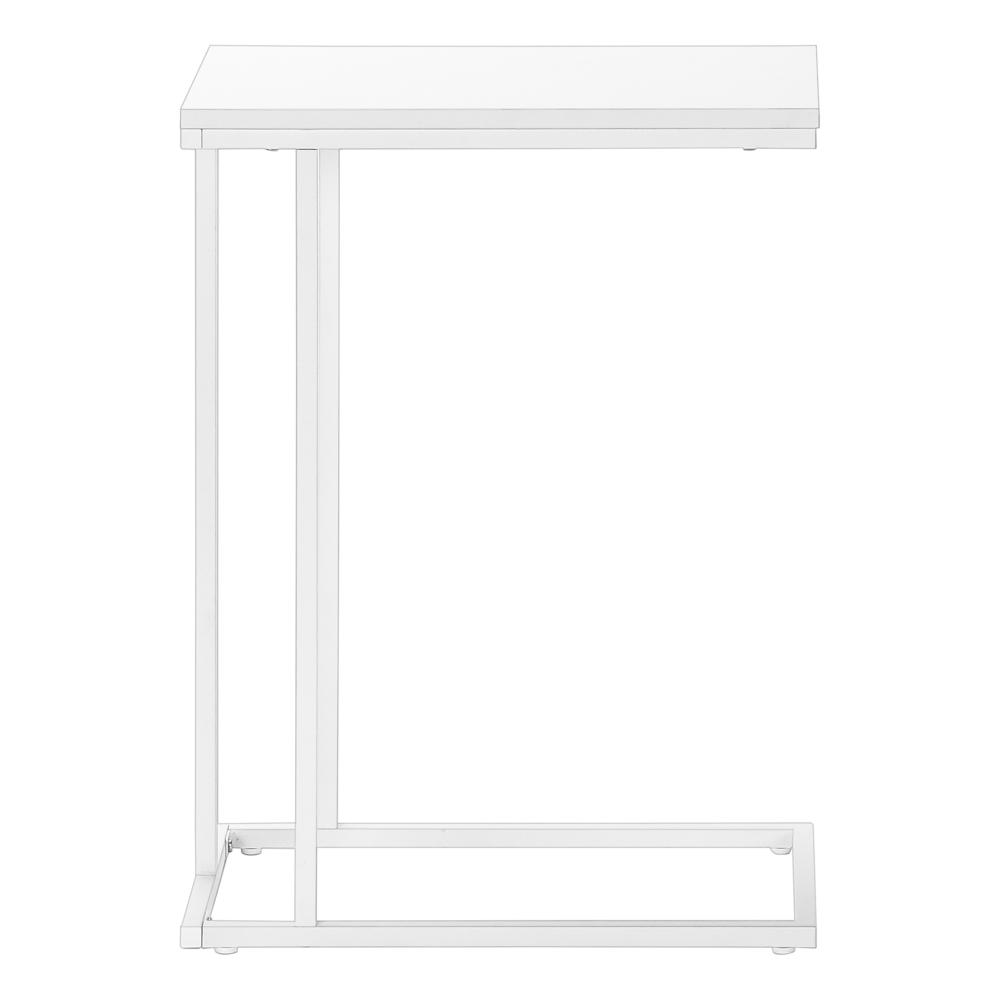 Accent Table, C-shaped, End, Side, Snack, Living Room, Bedroom, White Laminate,. Picture 2
