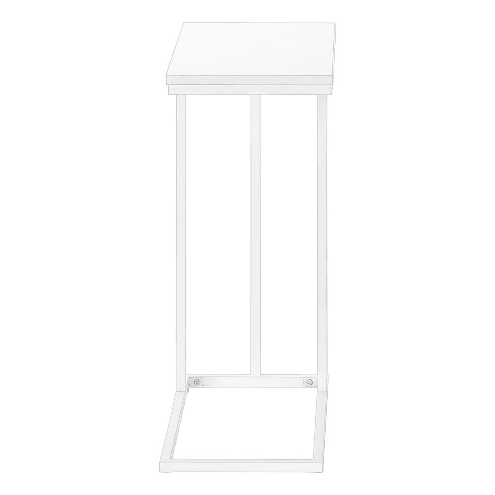 Accent Table, C-shaped, End, Side, Snack, Living Room, Bedroom, White Laminate,. Picture 3
