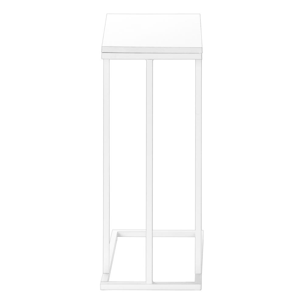 Accent Table, C-shaped, End, Side, Snack, Living Room, Bedroom, White Laminate,. Picture 4