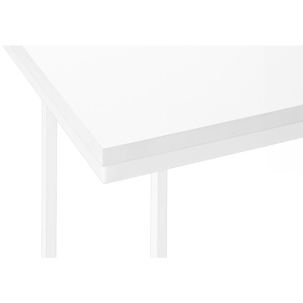 Accent Table, C-shaped, End, Side, Snack, Living Room, Bedroom, White Laminate,. Picture 6