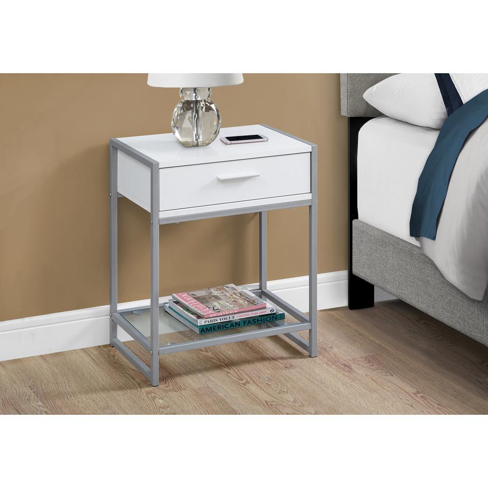 Accent Table, Side, End, Nightstand, Lamp, Storage Drawer, Living Room, Bedroom. Picture 3