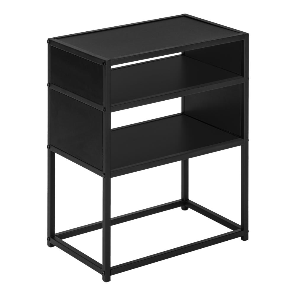 Accent Table, Side, End, Nightstand, Lamp, Living Room, Bedroom, Black Laminate. Picture 1