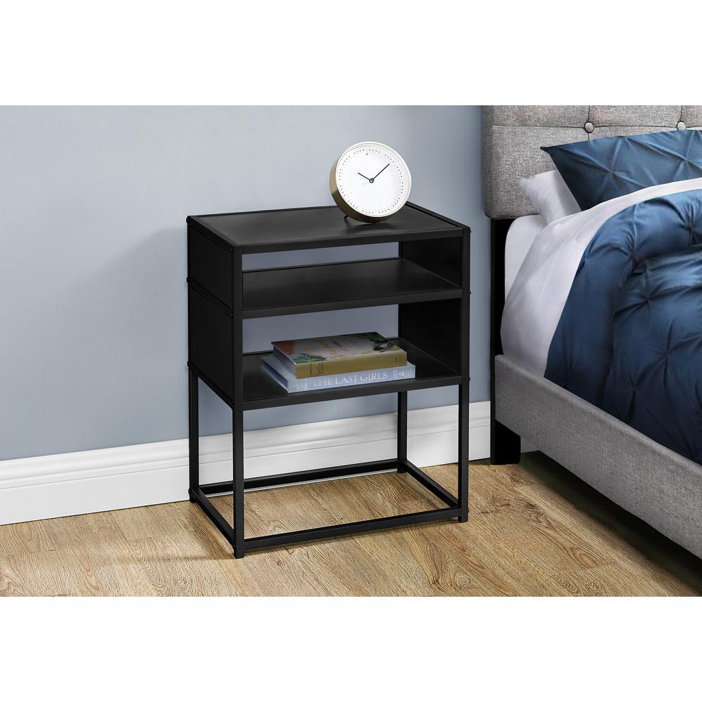 Accent Table, Side, End, Nightstand, Lamp, Living Room, Bedroom, Black Laminate. Picture 9