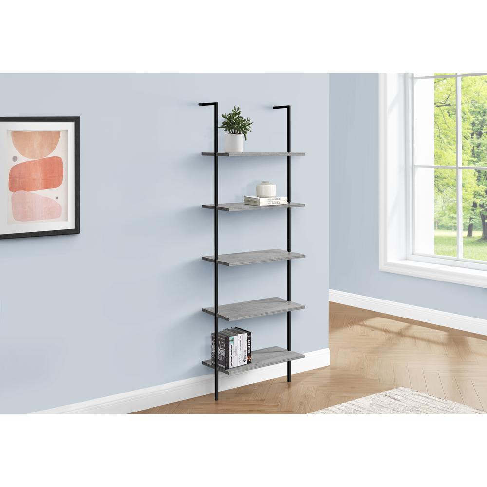 Bookshelf, Bookcase, Etagere, Ladder, 5 Tier, 72H, Office, Bedroom. Picture 9
