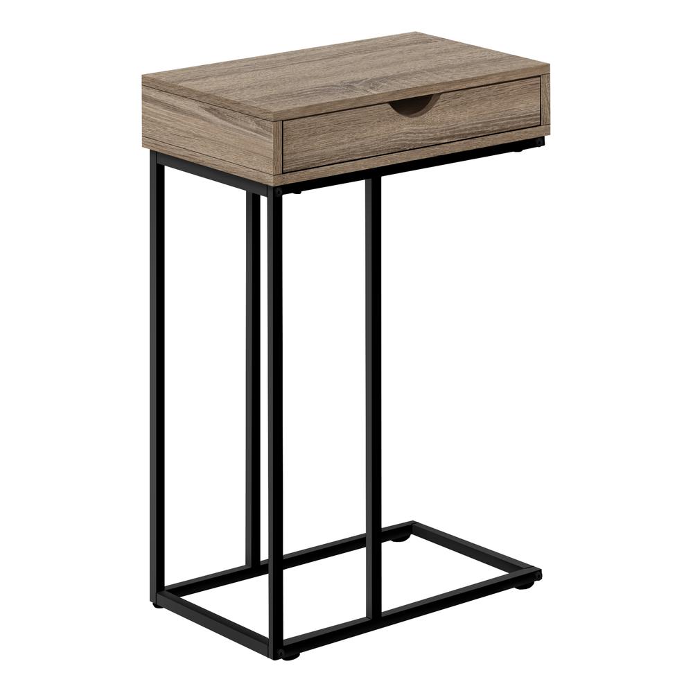 Accent Table, C-shaped, End, Side, Snack, Storage Drawer, Living Room, Bedroom. Picture 1