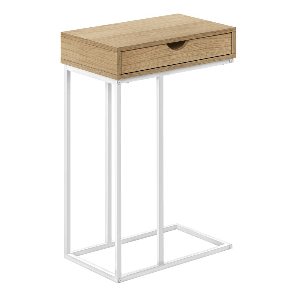 Accent Table, C-shaped, End, Side, Snack, Storage Drawer, Living Room, Bedroom. Picture 1