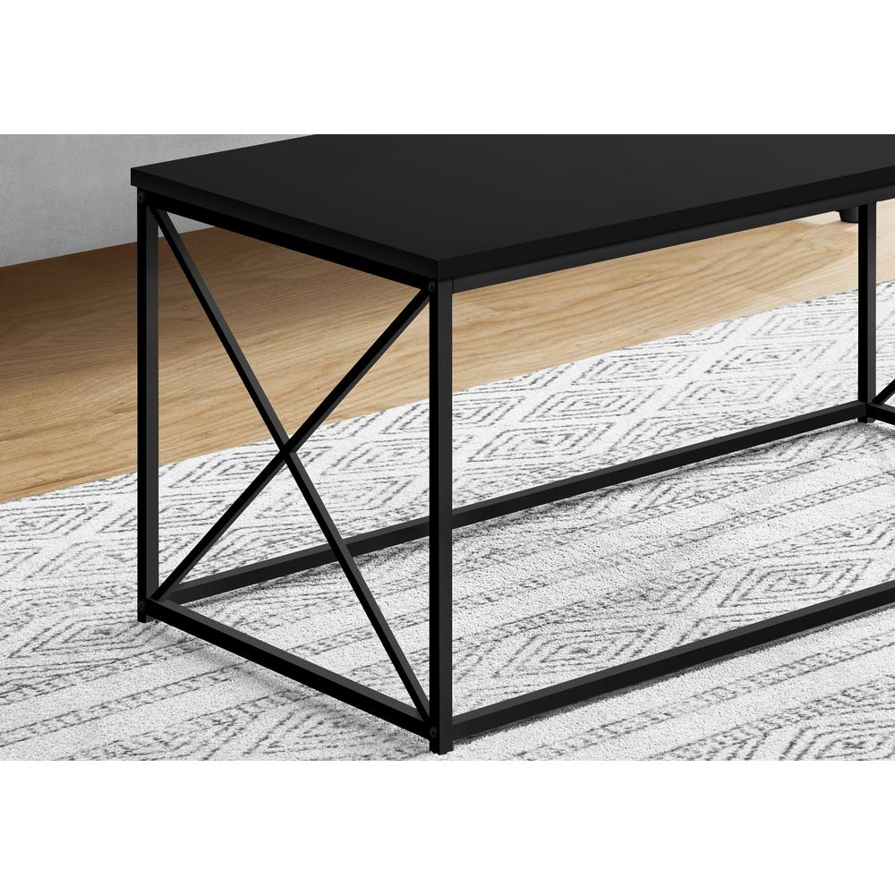 Coffee Table, Accent, Cocktail, Rectangular, Living Room, 40L, Black Laminate. Picture 3
