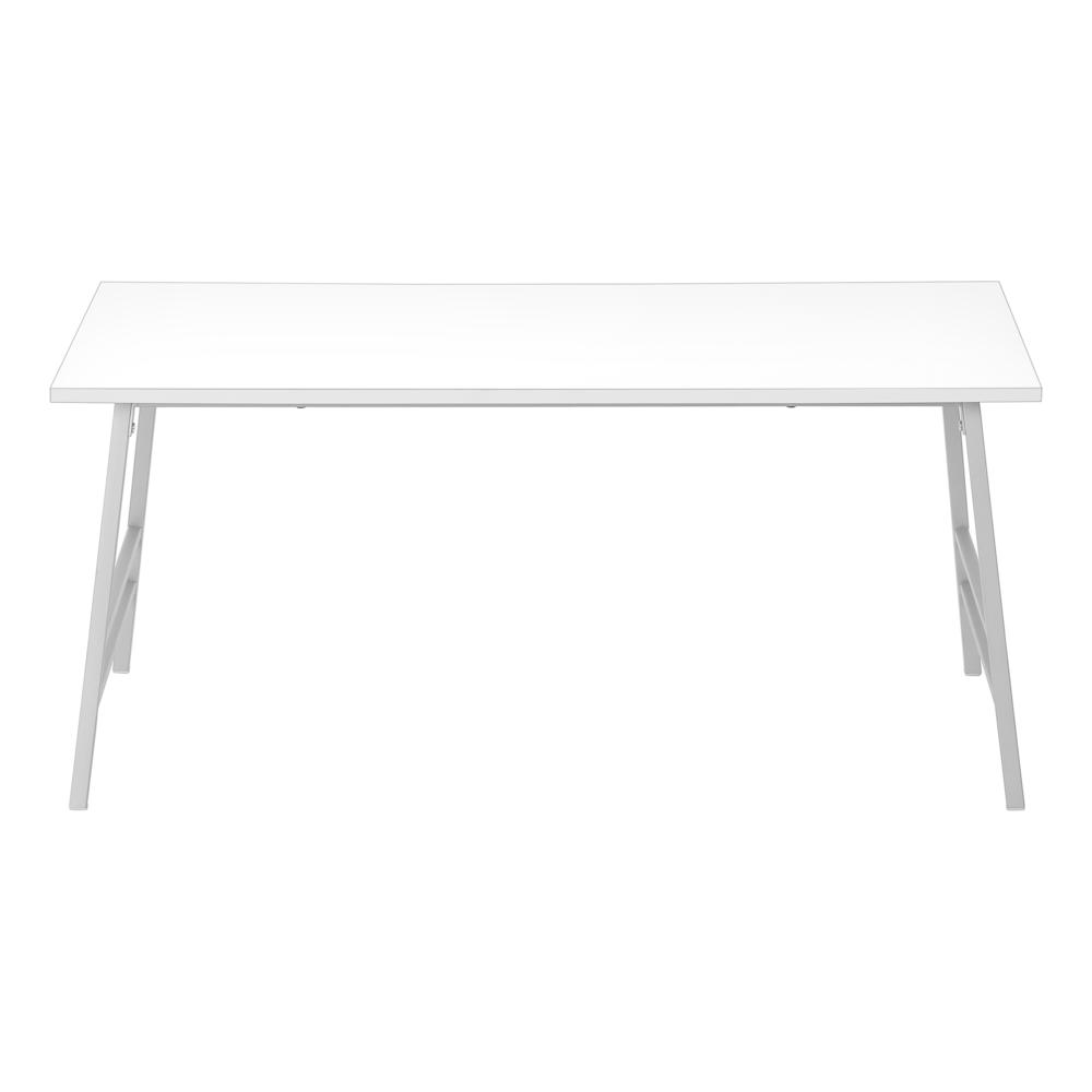 Coffee Table, Accent, Cocktail, Rectangular, Living Room, 40L, White Laminate. Picture 2