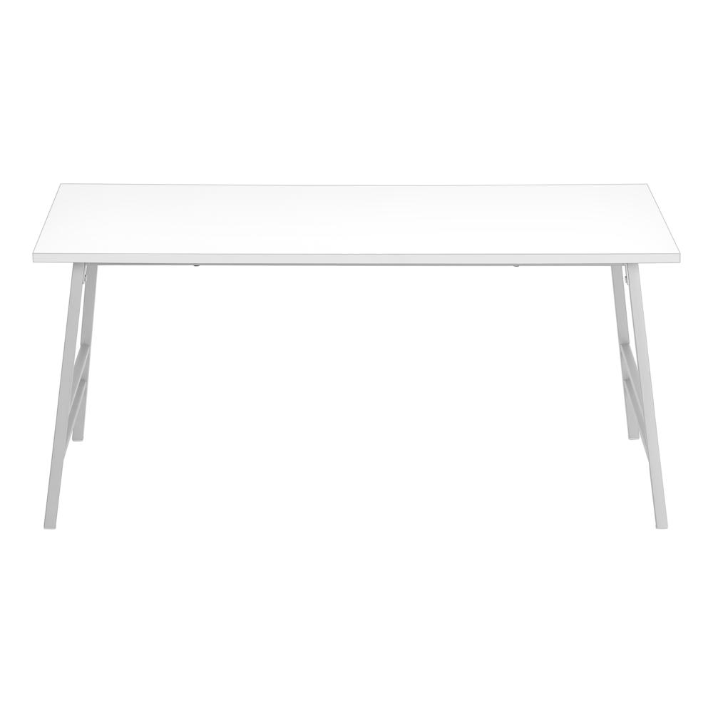 Coffee Table, Accent, Cocktail, Rectangular, Living Room, 40L, White Laminate. Picture 4