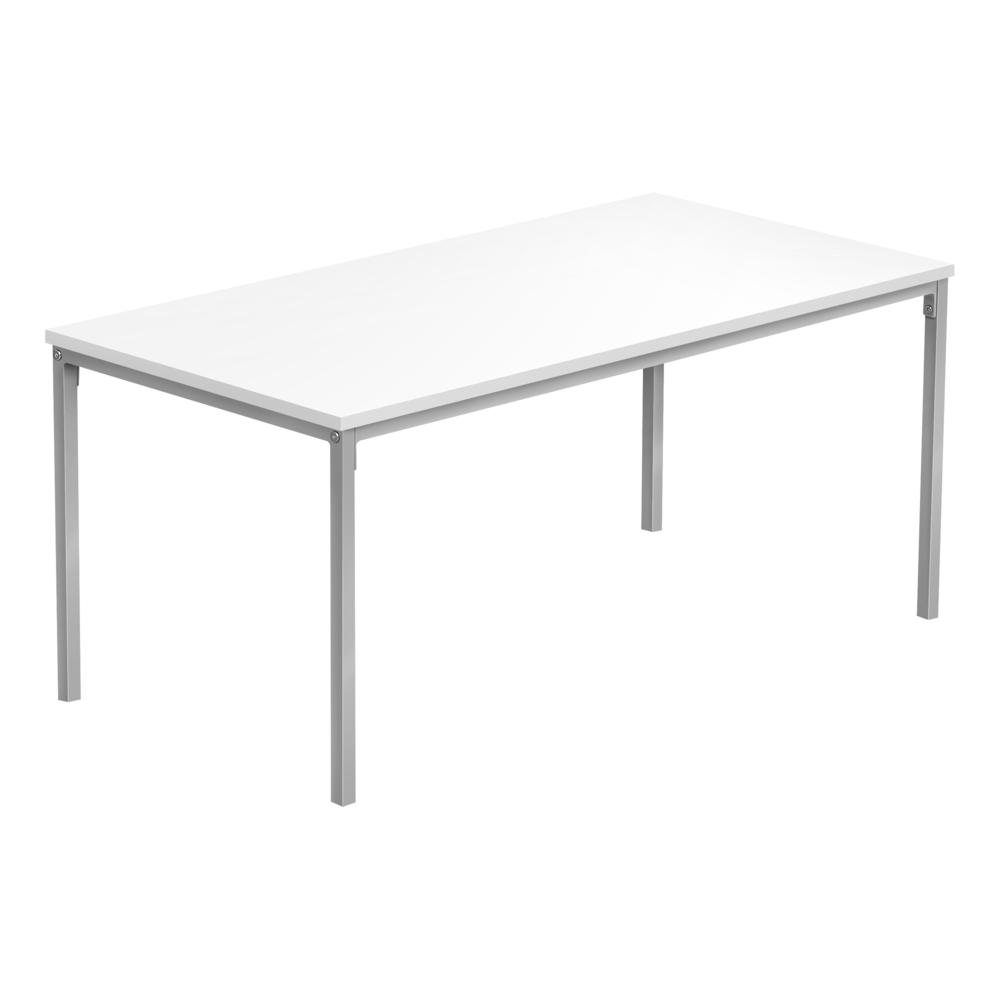 Coffee Table, Accent, Cocktail, Rectangular, Living Room, 40L, White Laminate. Picture 1