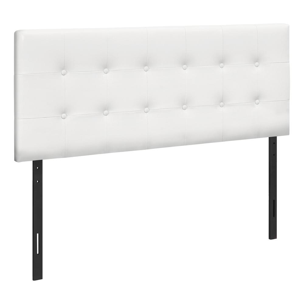 Bed, Headboard Only, Full Size, Bedroom, Upholstered, White Leather Look. Picture 1