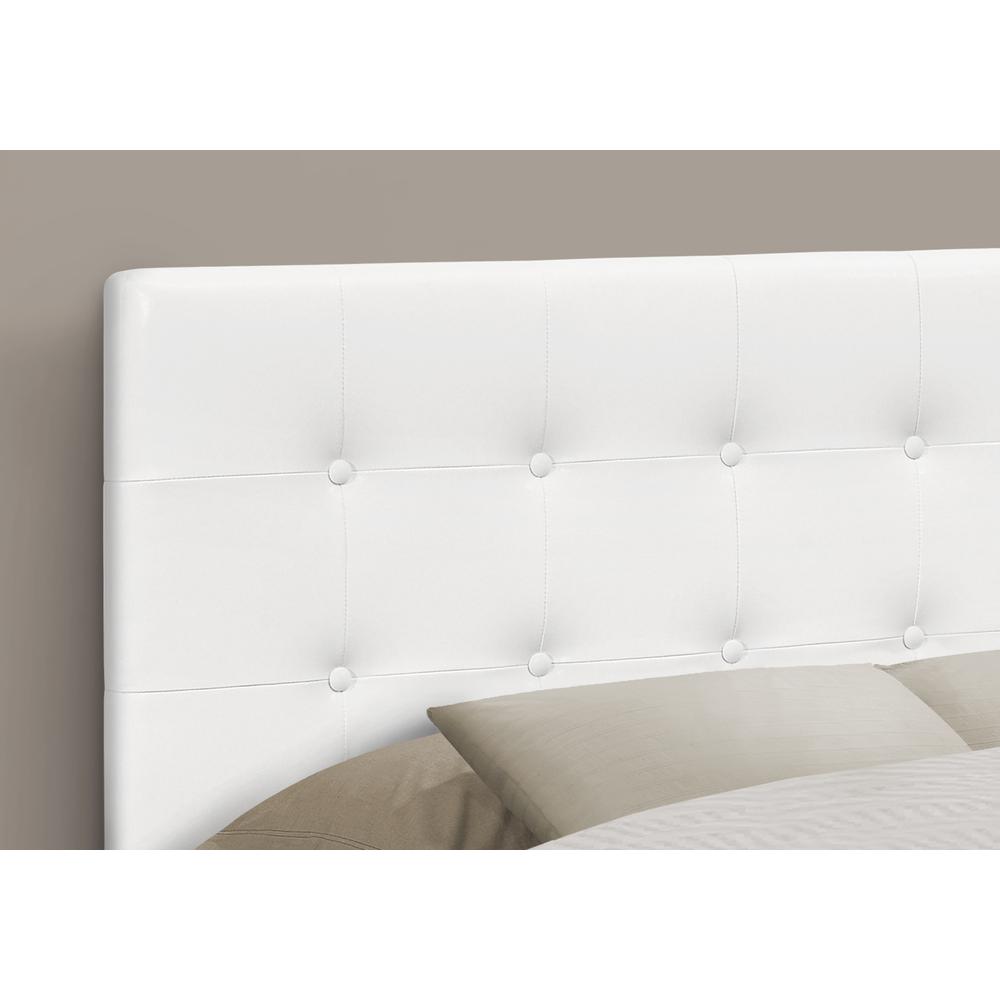 Bed, Headboard Only, Full Size, Bedroom, Upholstered, White Leather Look. Picture 3