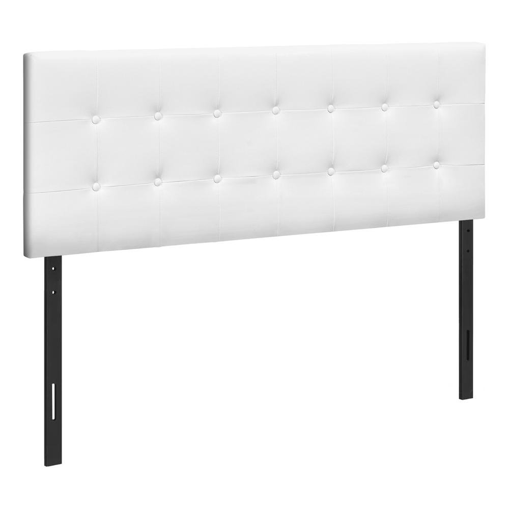 Bed, Headboard Only, Queen Size, Bedroom, Upholstered, White Leather Look. Picture 1