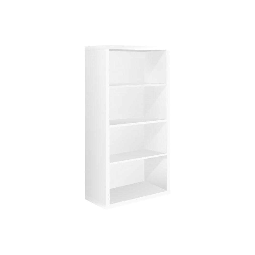 Bookshelf, Bookcase, Etagere, 5 Tier, 48H, Office, Bedroom, White Laminate. Picture 1