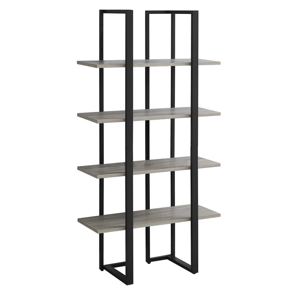 Bookshelf, Bookcase, Etagere, 4 Tier, 60H, Office, Bedroom, Brown Laminate. Picture 1