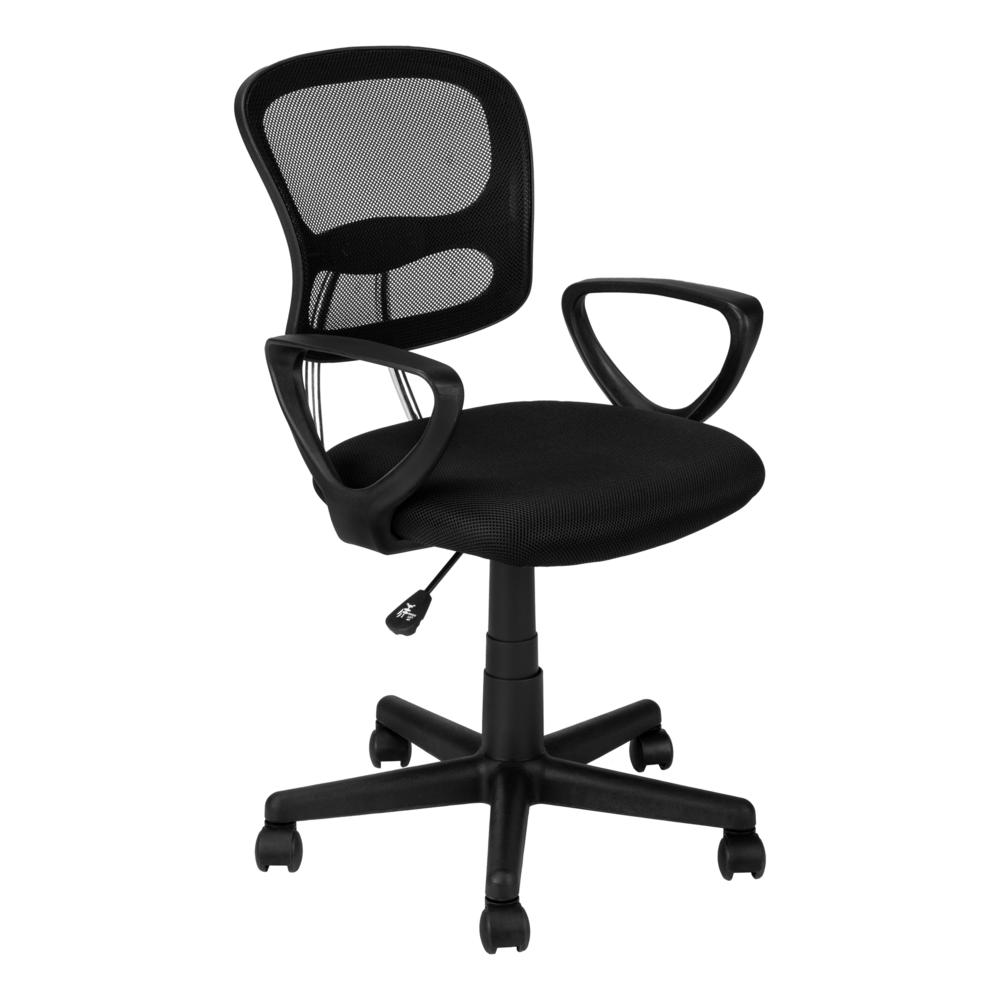 Office Chair, Adjustable Height, Swivel, Ergonomic, Armrests, Computer Desk. Picture 1