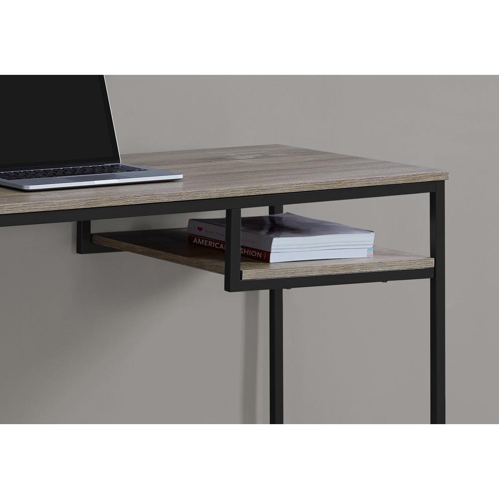 Computer Desk, Home Office, Laptop, 48L, Work, Brown Laminate, Black. Picture 3