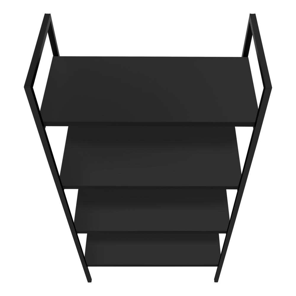Bookshelf, Bookcase, 4 Tier, 48H, Office, Bedroom, Black Laminate, Black. Picture 5