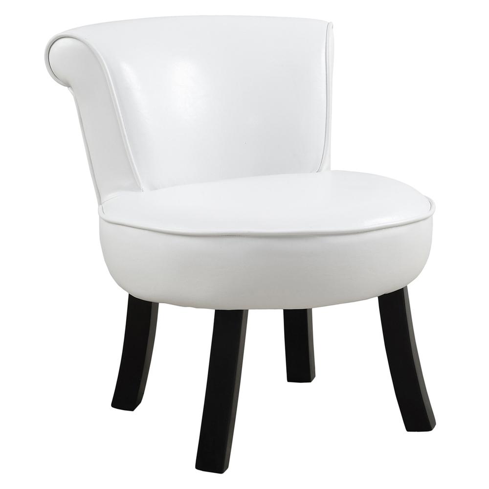 Juvenile Chair, Accent, Kids, Upholstered, White Leather Look. Picture 1