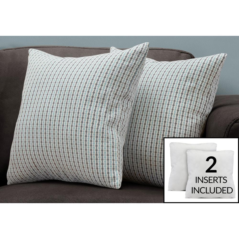 Pillows, Set Of 2, 18 X 18 Square, Insert Included, Decorative Throw, Accent. Picture 3