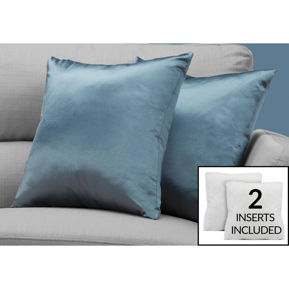 Pillows, Set Of 2, 18 X 18 Square, Insert Included, Decorative Throw, Accent. Picture 3