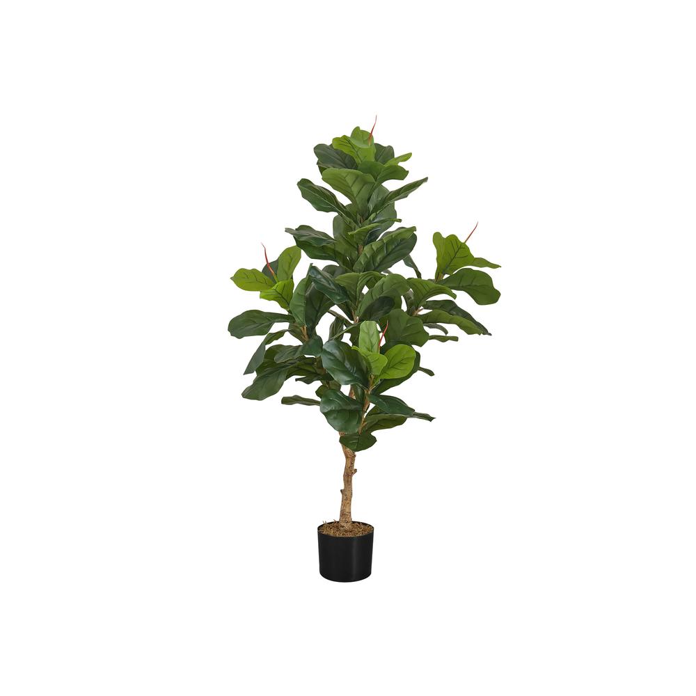 Artificial Plant, 47 Tall, Fiddle Tree, Indoor, Faux, Fake, Floor, Greenery. Picture 1