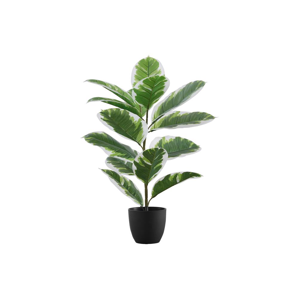 Artificial Plant, 27 Tall, Rubber, Indoor, Faux, Fake, Table, Greenery, Potted. Picture 1