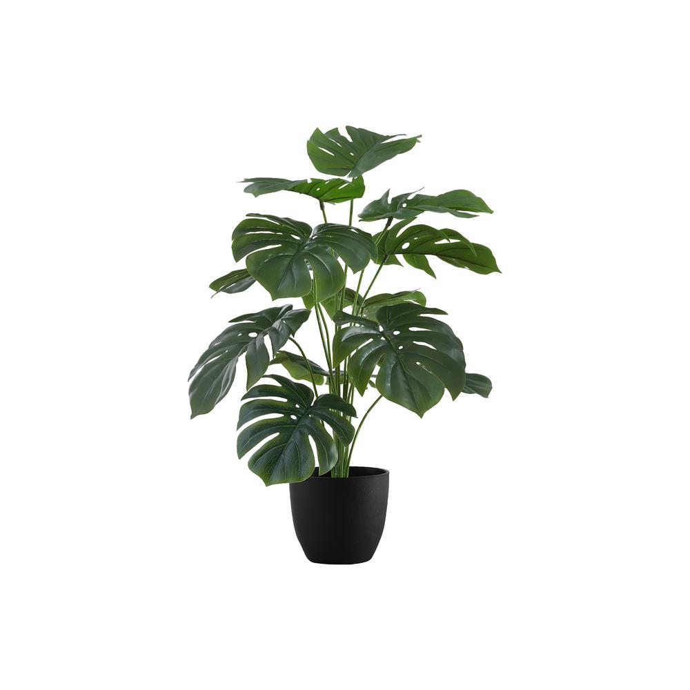 Artificial Plant, 24 Tall, Monstera, Indoor, Faux, Fake, Table, Greenery. Picture 1