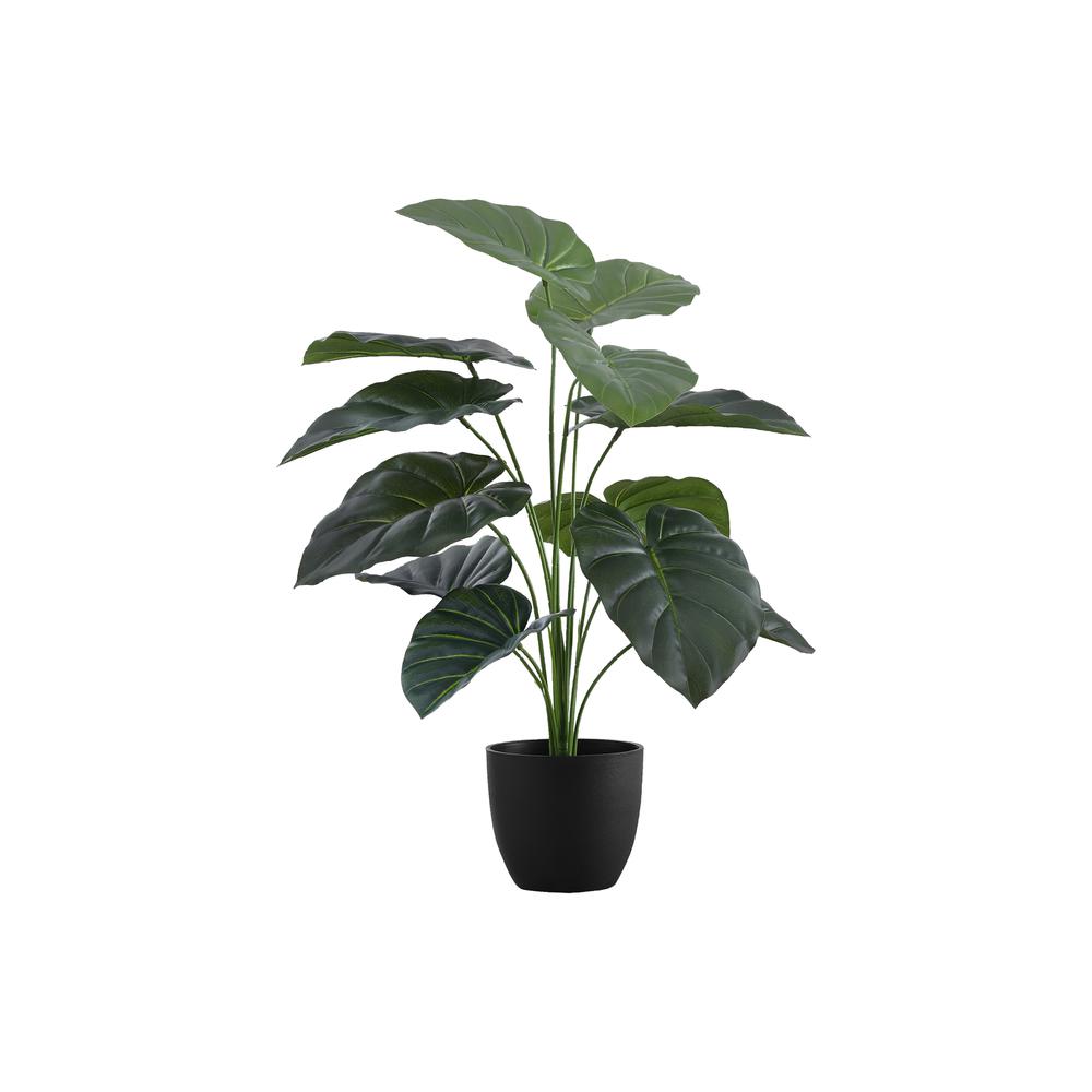 Artificial Plant, 24 Tall, Alocasia, Indoor, Faux, Fake, Table, Greenery. Picture 1