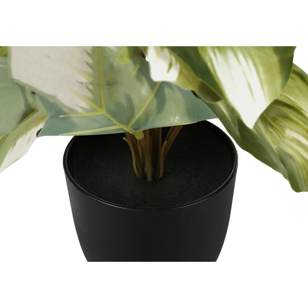 Artificial Plant, 13 Tall, Monstera Calthea, Indoor, Faux, Fake, Table. Picture 3