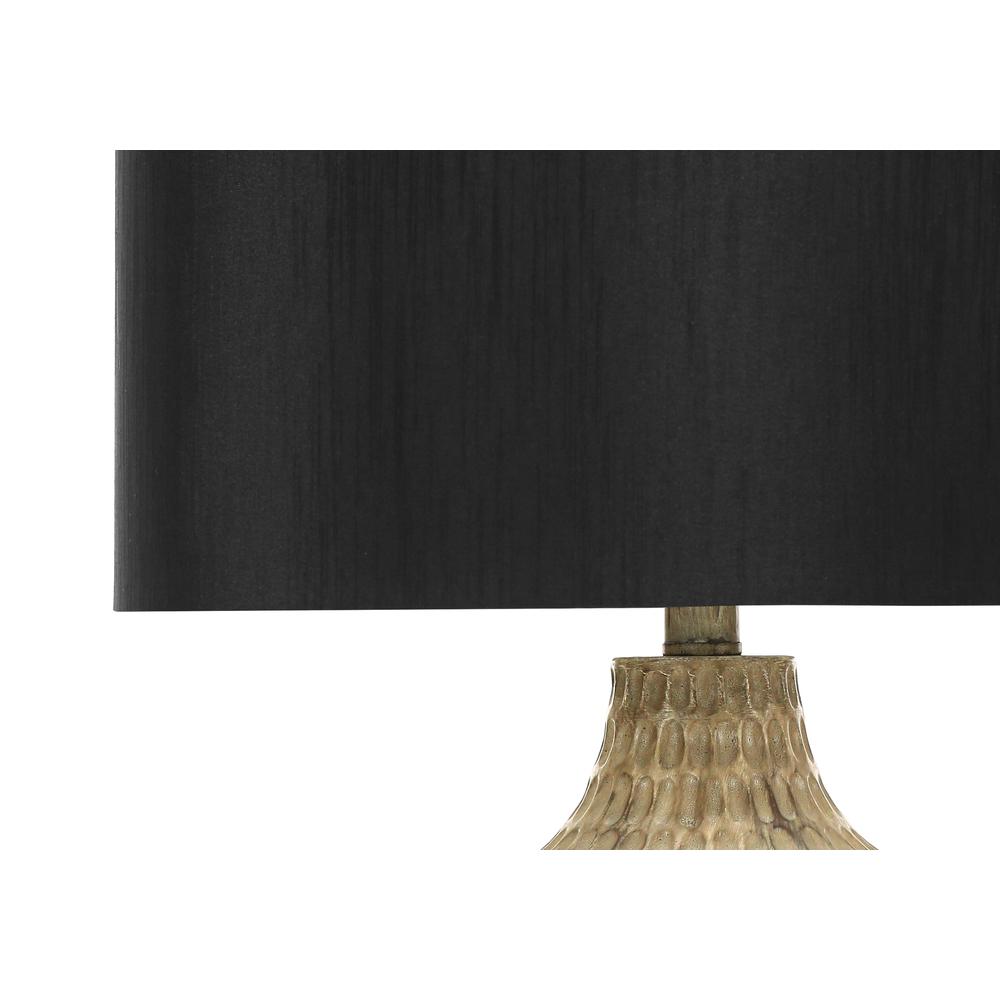 Lighting, 25"H, Table Lamp, Black Shade, Brown Resin, Contemporary. Picture 2