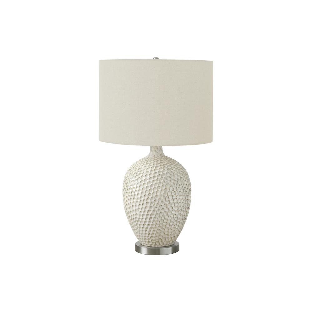 ="Lighting, 28""H, Table Lamp, Cream Ceramic, Ivory / Cream Shade, Contemporary. Picture 1