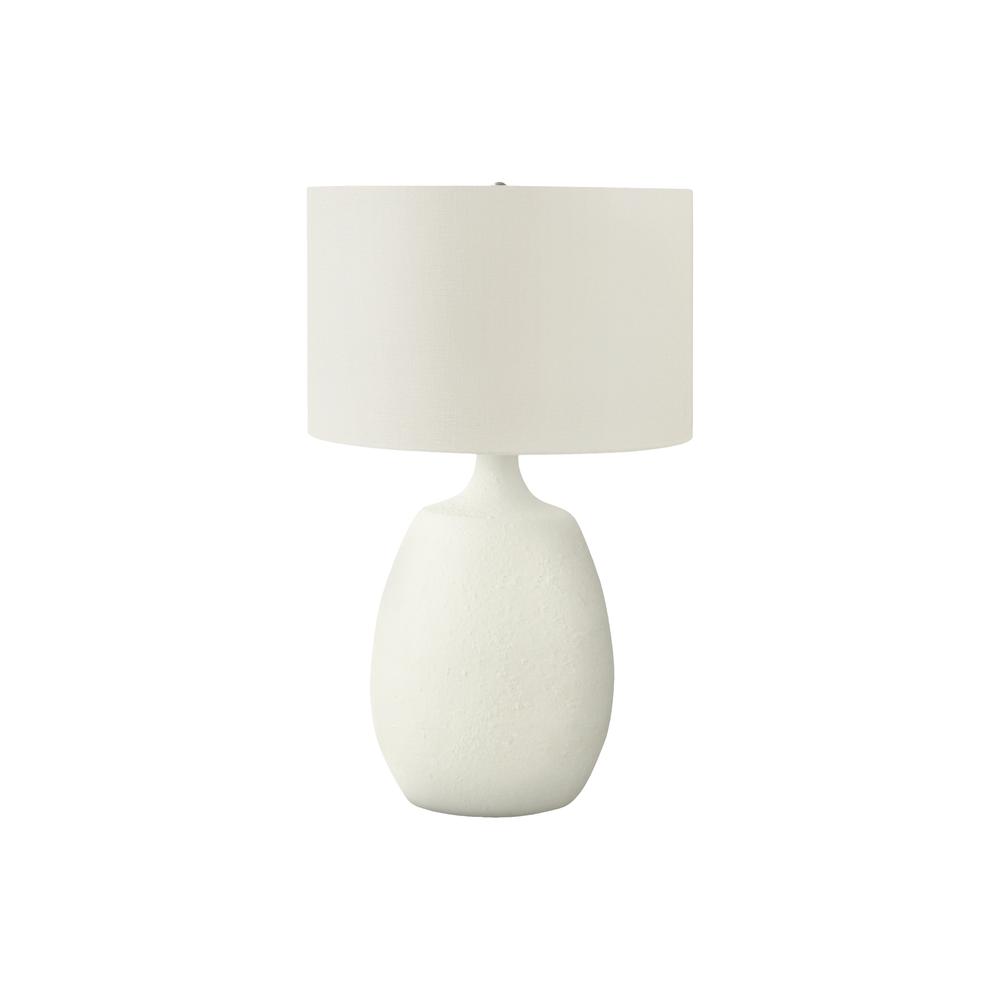 Lighting, 26"H, Table Lamp, Ivory / Cream Shade, Cream Resin, Contemporary. Picture 1