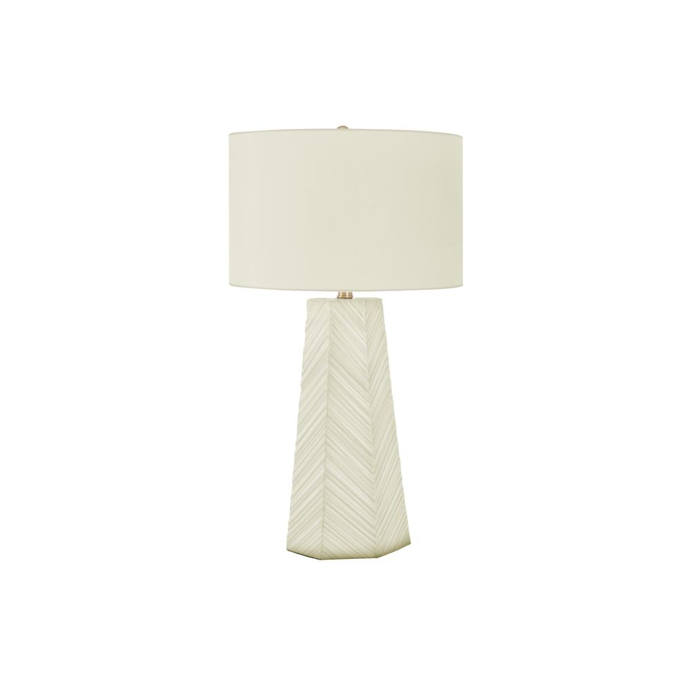 ="Lighting, 29""H, Table Lamp, White Ceramic, Ivory / Cream Shade, Contemporary. Picture 1