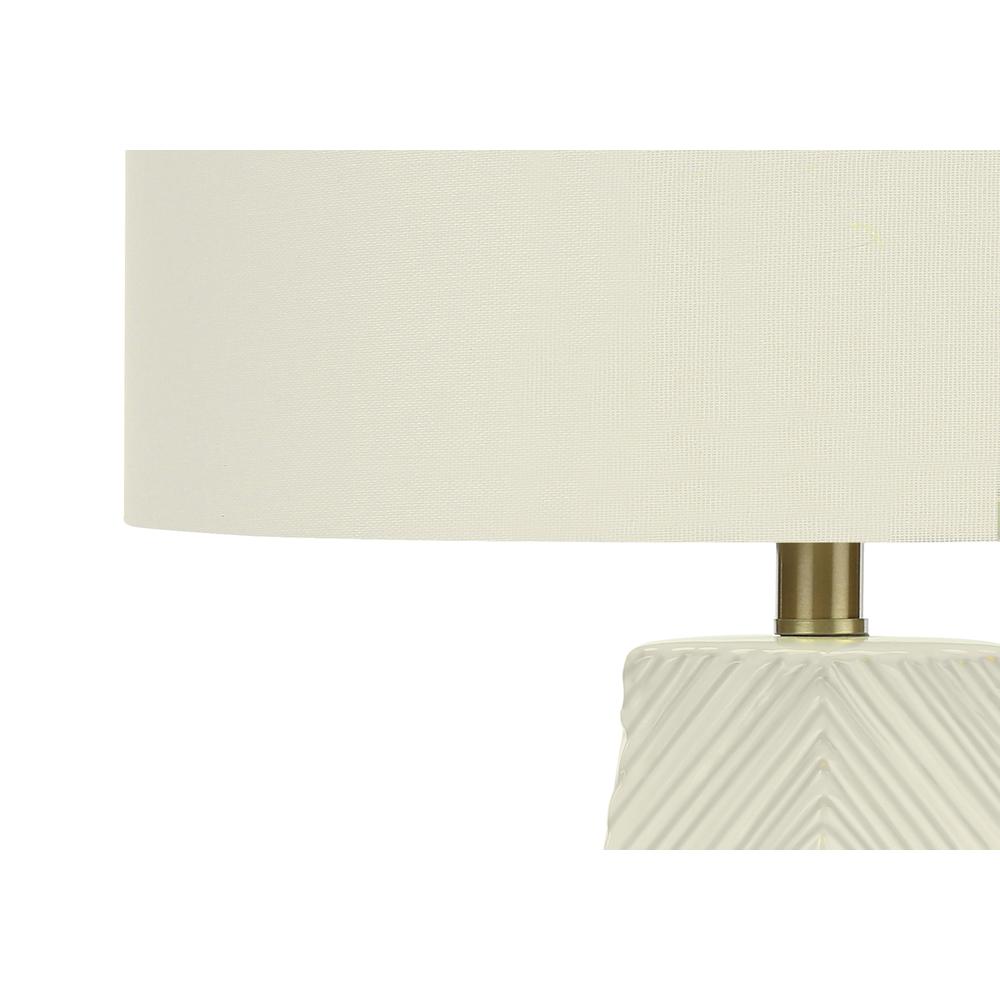 ="Lighting, 29""H, Table Lamp, White Ceramic, Ivory / Cream Shade, Contemporary. Picture 2