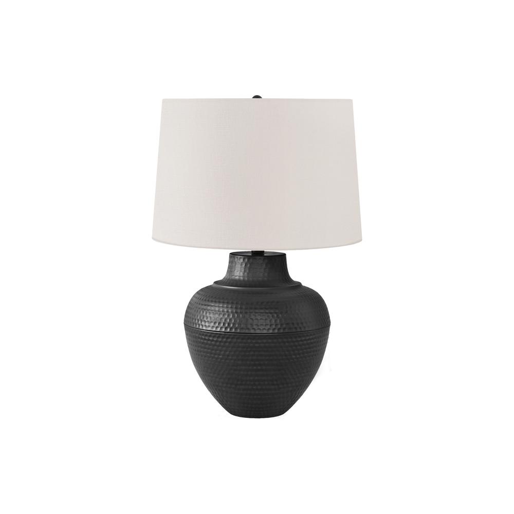 Lighting, 26"H, Table Lamp, Black Metal, Ivory / Cream Shade, Transitional. Picture 1
