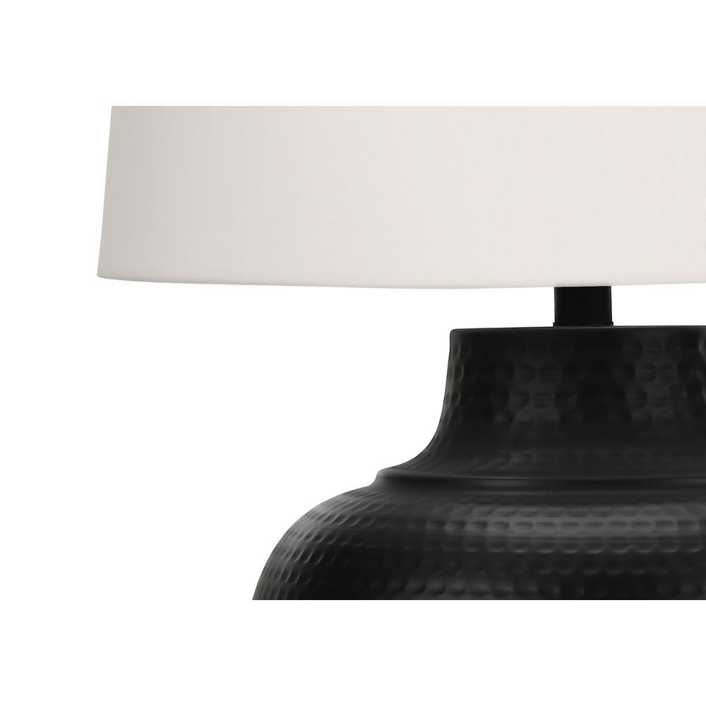 Lighting, 26"H, Table Lamp, Black Metal, Ivory / Cream Shade, Transitional. Picture 2