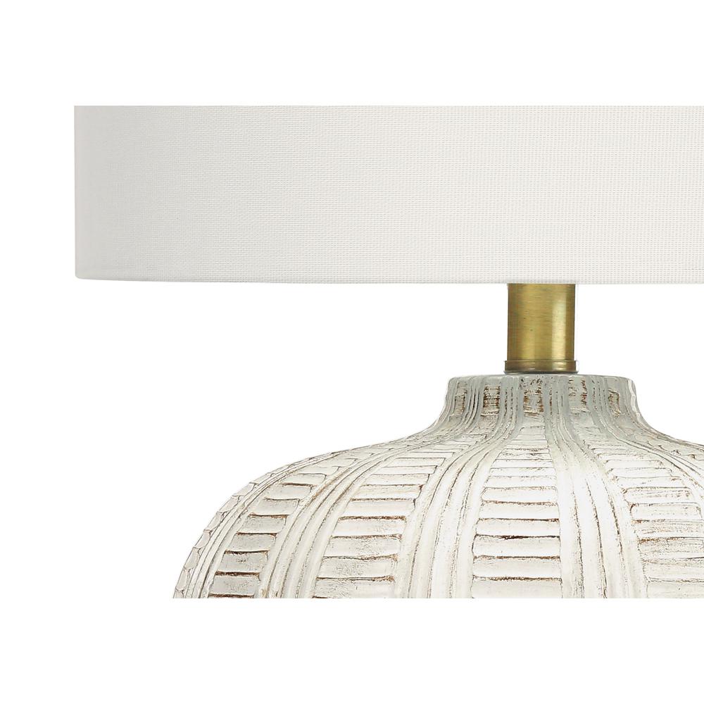 Lighting, 21"H, Table Lamp, Ivory / Cream Shade, Cream Resin, Transitional. Picture 2