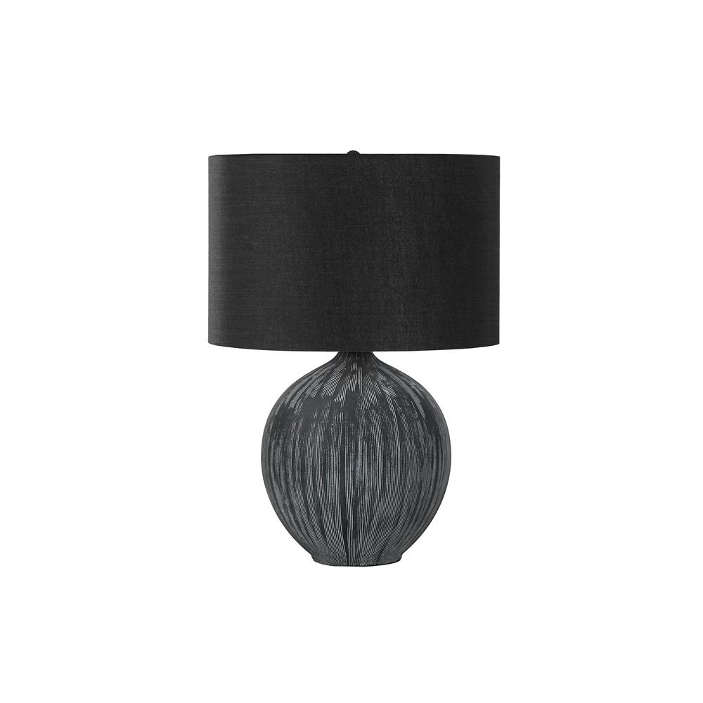 Lighting, 23"H, Table Lamp, Black Ceramic, Black Shade, Contemporary. Picture 1