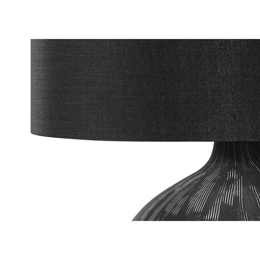 Lighting, 23"H, Table Lamp, Black Ceramic, Black Shade, Contemporary. Picture 2