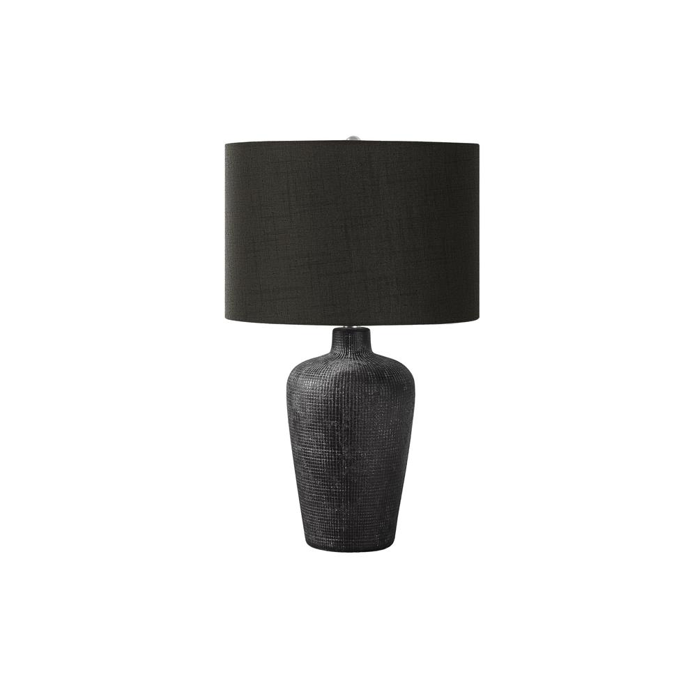 Lighting, Table Lamp, 24"H, Black Ceramic, Black Shade, Contemporary. Picture 1