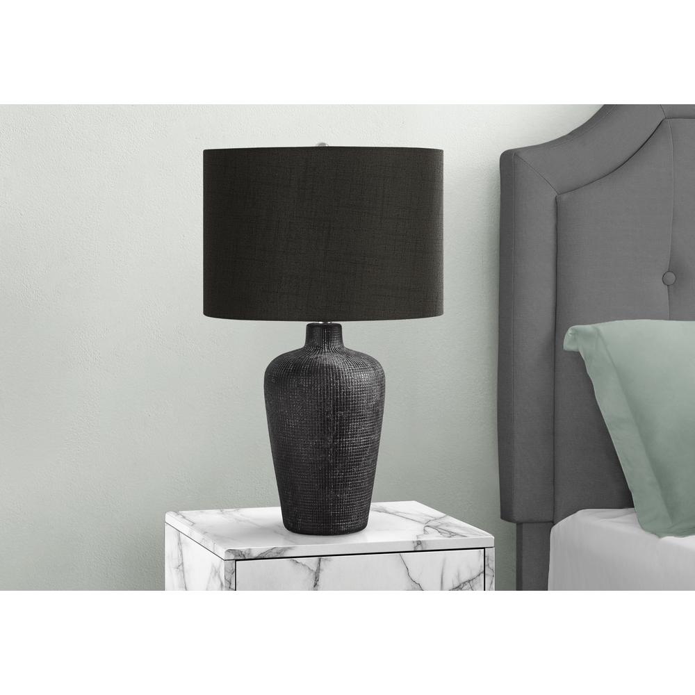 Lighting, Table Lamp, 24"H, Black Ceramic, Black Shade, Contemporary. Picture 6