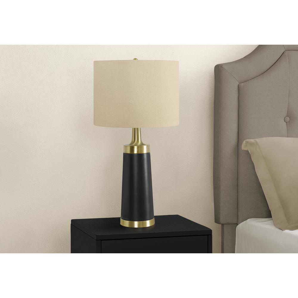 Lighting, 28"H, Table Lamp, Black Metal, Beige Shade, Contemporary. Picture 6