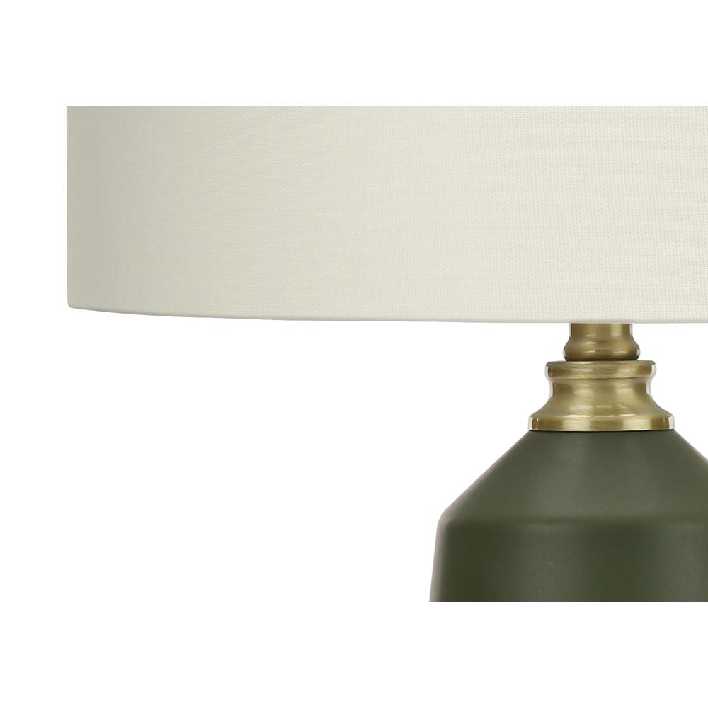 ="Lighting, 26""H, Table Lamp, Green Ceramic, Ivory / Cream Shade, Contemporary. Picture 2