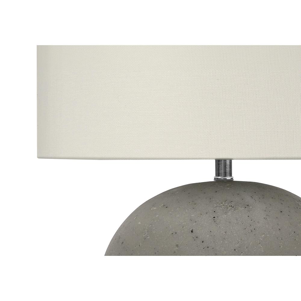 ="Lighting, 20""H, Table Lamp, Grey Concrete, Ivory / Cream Shade, Contemporary. Picture 2